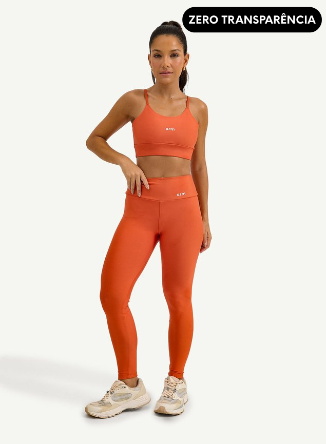 Conjunto Feminino Fitness Legging + Top Básico Terracota
