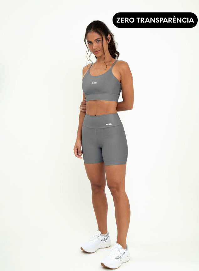 Conjunto Short Blackout +Top Alça Digital Graphite