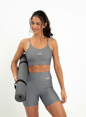 Conjunto Legging Blackout +Top Alça Digital Graphite