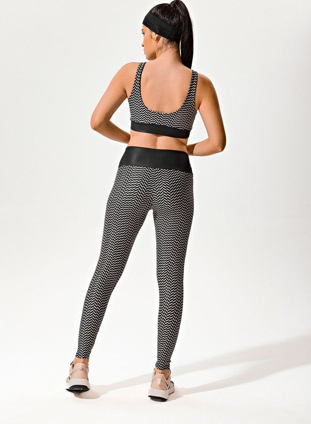 Conjunto Legging Blackout +Top Decote U Estampa Digital Ritmo