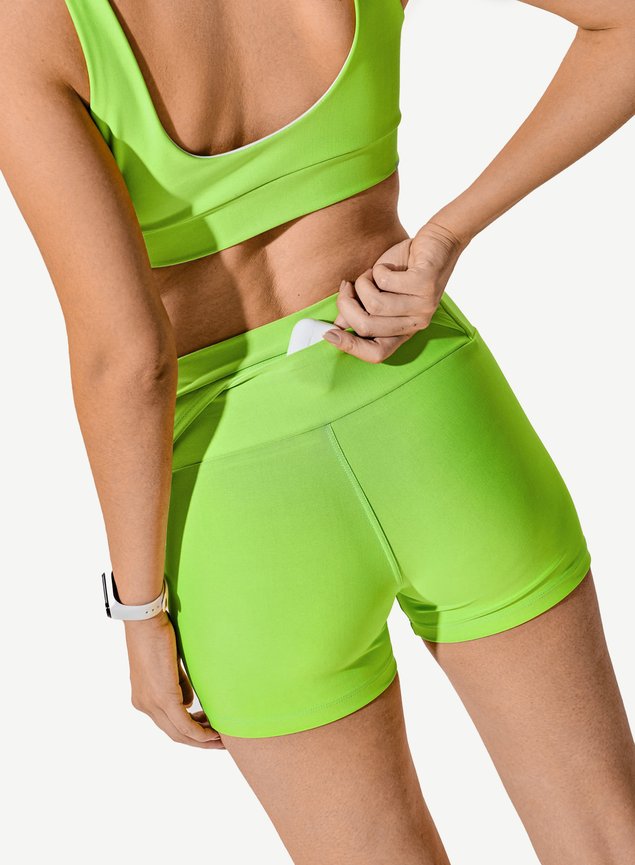 Conjunto Verde Short Bolso Blackout +Top Decote U Lima
