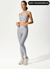 Conjunto Legging Blackout +Top Decote U Estampa Digital Start